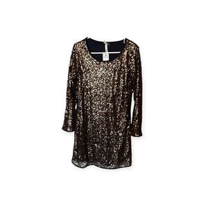 NY Collection Women's Long Sleeve Sequin Dress